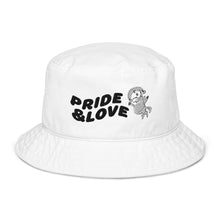 Load image into Gallery viewer, Bob the unicorn 'pride & love' organic bucket hat