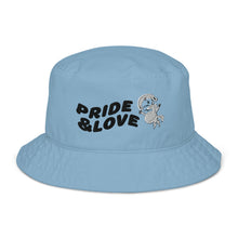 Load image into Gallery viewer, Bob the unicorn 'pride & love' organic bucket hat