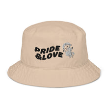 Load image into Gallery viewer, Bob the unicorn 'pride & love' organic bucket hat