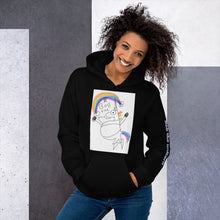 Load image into Gallery viewer, Bob the unicorn "not pregnant just fat!" Unisex Hoodie