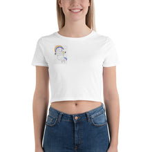 Load image into Gallery viewer, Adventures of Bob the unicorn Women’s Crop Tee