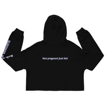 Load image into Gallery viewer, Bob the unicorn "not pregnant just fat!" Crop Hoodie