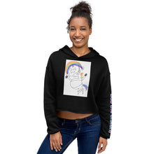 Load image into Gallery viewer, Bob the unicorn "not pregnant just fat!" Crop Hoodie
