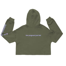 Load image into Gallery viewer, Bob the unicorn "not pregnant just fat!" Crop Hoodie