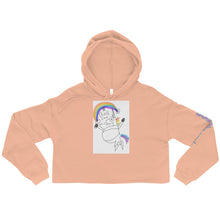 Load image into Gallery viewer, Bob the unicorn "not pregnant just fat!" Crop Hoodie
