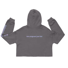 Load image into Gallery viewer, Bob the unicorn "not pregnant just fat!" Crop Hoodie